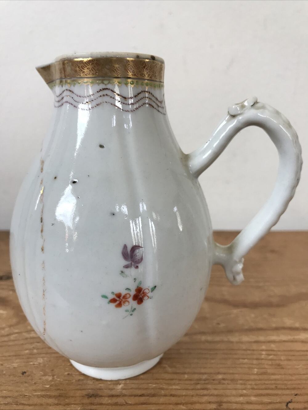 Antique Chinese Export Porcelain Sarah Potter Conover Monogrammed Small Pitcher